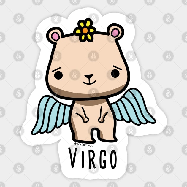 Virgo zodiac teddy bear Sticker by doodletales